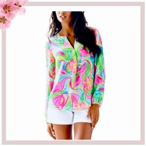 NWT Lilly Pulitzer Stacey Top Multi So A Peeling
